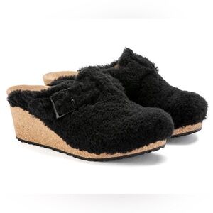 Brand New Papillio Birkenstock Fanny Teddy Black EU 39 US 8 Retails: $198